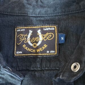 Freenote Ranch wear selvedge denim black snap shirt (s)